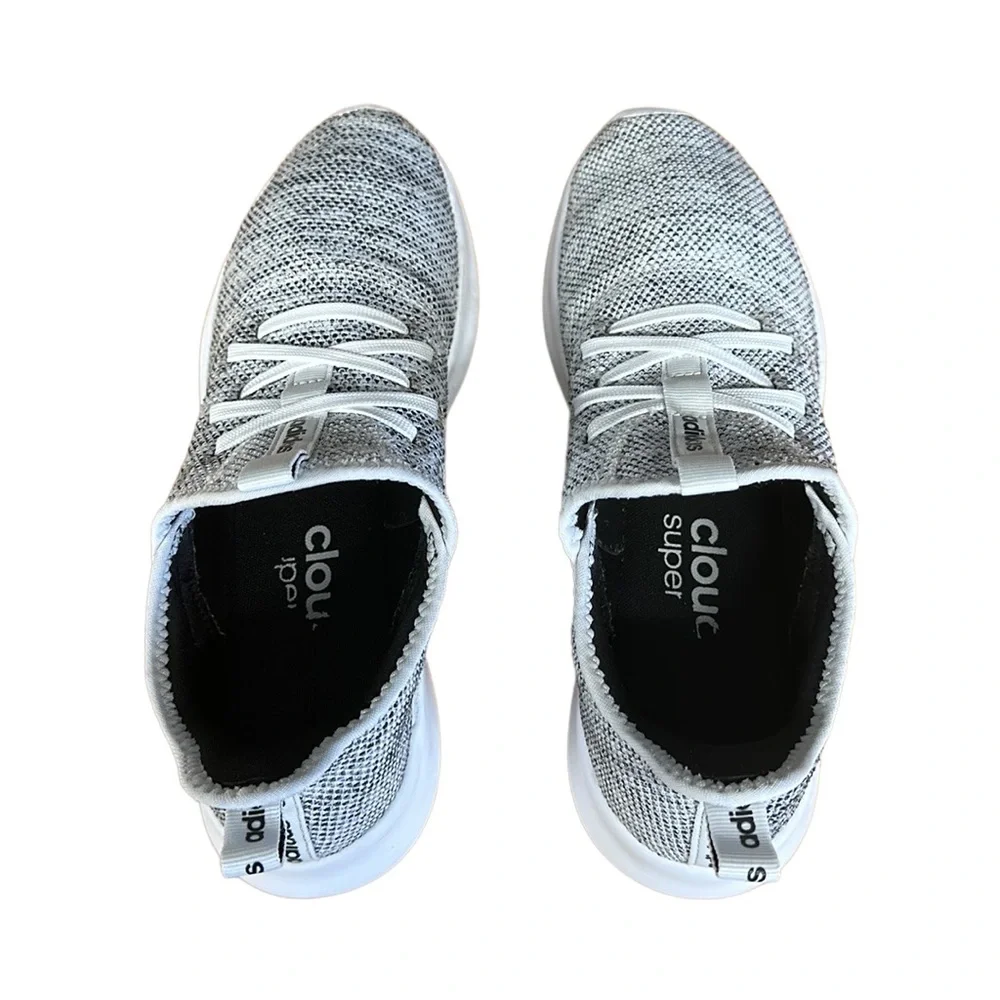 Adidas CloudFoam White-Black Pure Running Jogging Walking Shoes Women's Size 8.5